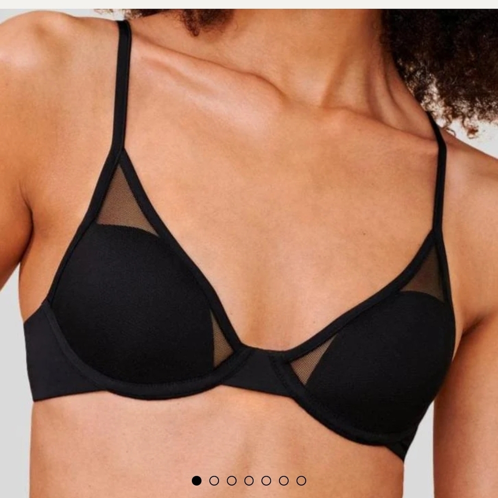 Black Mesh Detail Bra